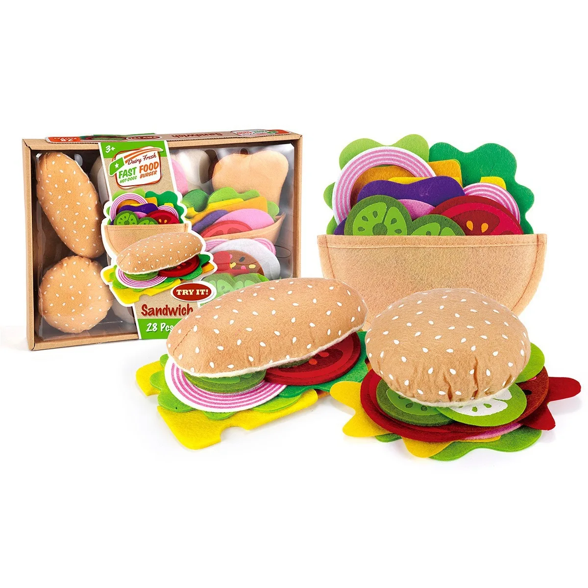 Zestaw Filcowych Burgerów i Ka – Kids Outdoor Kitchen Accessories recenzja i cena